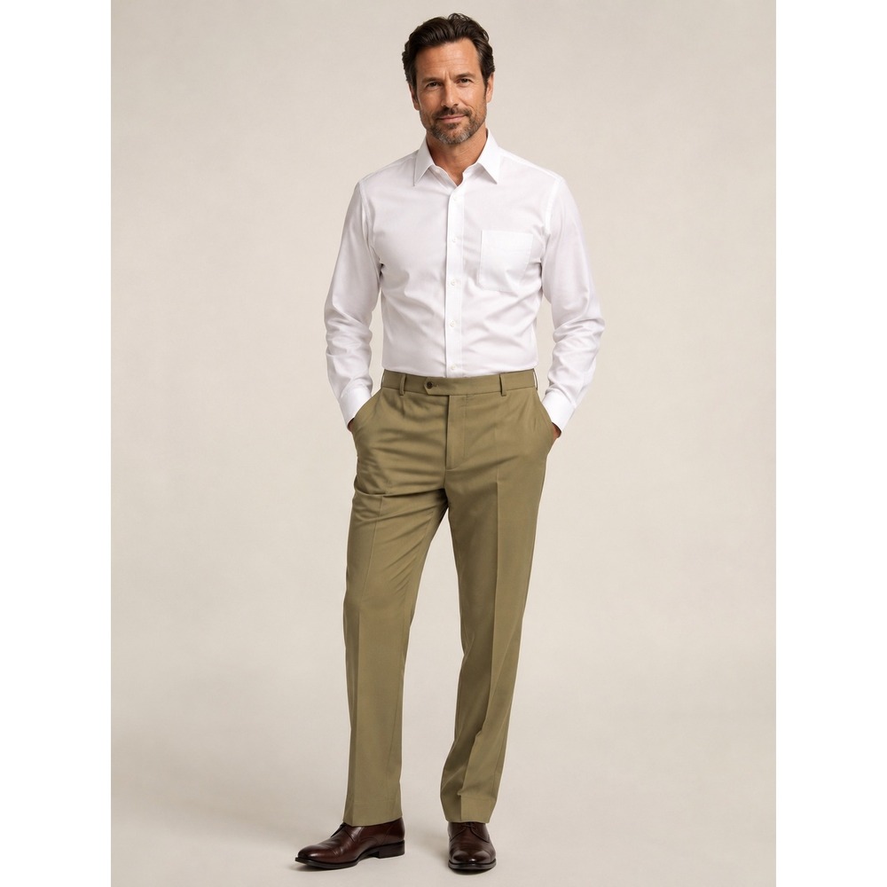 Brooks brothers men's 1818 trousers pants 100% wool tan 38x30 Career Wear Formal